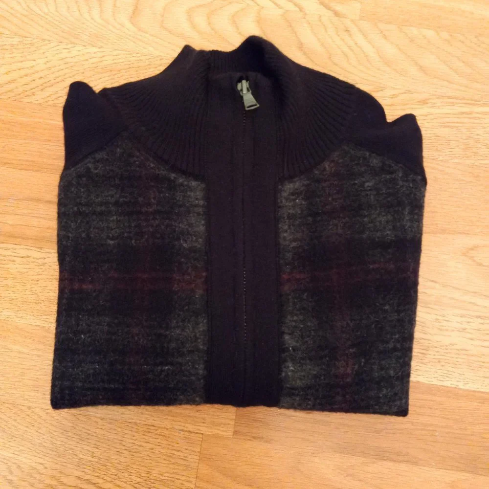 Men's Banana Republic Merino Wool Zip Up Sweater Size L - Picture 3 of 11